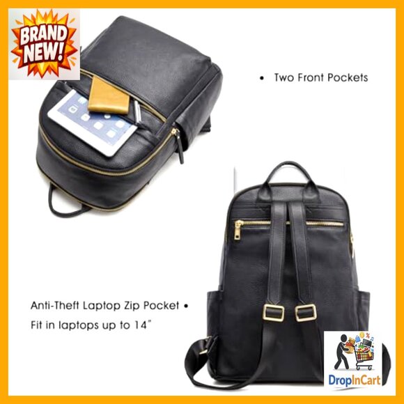 Genuine Leather Backpack Purse Elegant Daypack Adjustable Straps Large Capacity main image 6